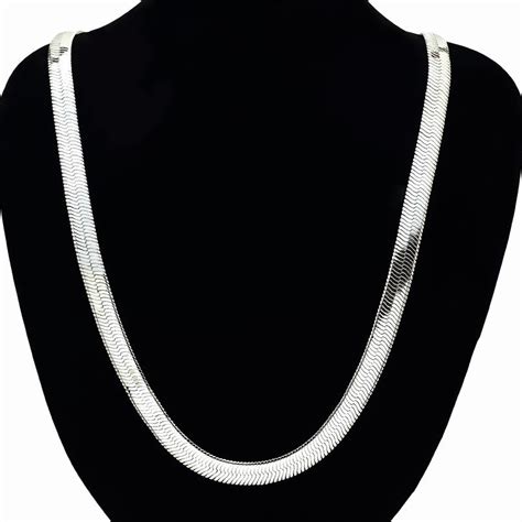 Snake Chain Necklace White Gold